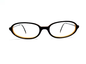 Prada Black Oval Glasses Orange Interior Italy VPR03F 1AX-1O1 52 17 135 - Picture 1 of 7