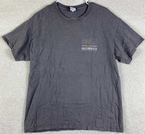 2019 Football National Championship 2019 T Shirt L Gray Adult size Large Shirt Cover