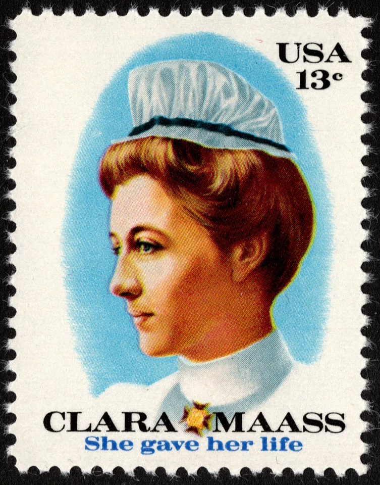 US Stamp Scott 1699 Mint NH F-VF 13 Cents Clara Maass Heroic Nurse Commemorative - Image 1 of 1