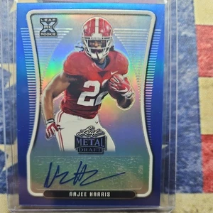 2020 Leaf Metal Draft Najee Harris Blue XRC Auto 34/35 - Picture 1 of 4