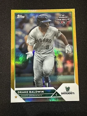 2023 Pro Debut CHROME #123 DRAKE BALDWIN GOLD Refractor /50 Braves - Image 1 of 2