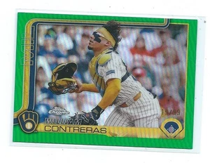 2025 Topps Chrome-William Contreras Green Refractor /99-Milwaukee Brewers - Picture 1 of 1