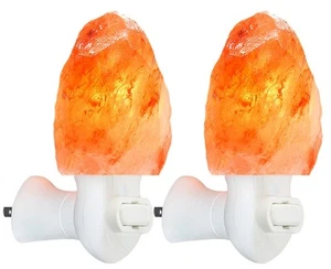 2 Pack Himalayan Salt lamp Night Light Rock Hand Carved Natural Pink Home Decor - Picture 1 of 9