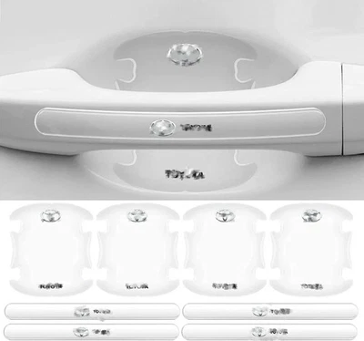 Protector de tazón de manija de puerta de coche transparente de 8 piezas antiarañazos para Toyota Foto 1 de 4