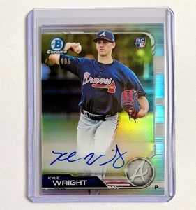 Kyle Wright 2019 Bowman Chrome #CRA-KW Rookie refractor automático numerado/499 Brave - Imagen 1 de 3