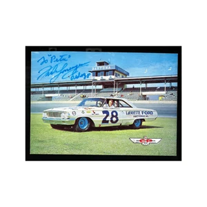 Fred Lorenzen Nascar Autographed Signed #28 Ford Car (Inside Car) Postcard - Picture 1 of 2