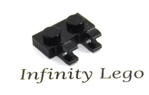 12 LEGO Black Plate 1 x 2 with Horizontal Clips (60470) - (12 Pieces) - Picture 1 of 2