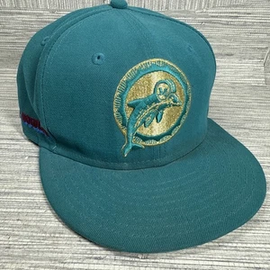 Miami Dolphins New Era 59Fifty NFL Superbowl VII eng anliegende Mütze Größe 7 1/2 türkis/gold - Bild 1 von 8