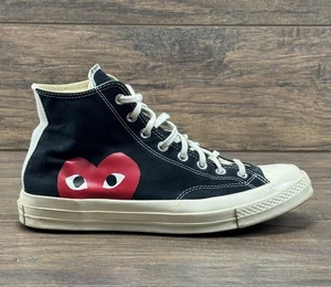 Zapatos Converse Para Hombres 12 Chuck 70 Alto Negro CDG Play Heart Tenis 150204C - Imagen 1 de 9