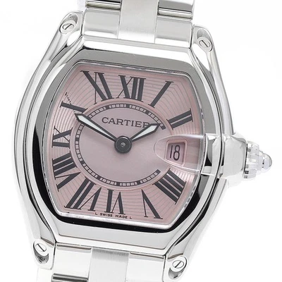 Reloj de cuarzo para dama CARTIER Roadster SM W62017V3 fecha esfera rosa_888325 Foto 1 de 4