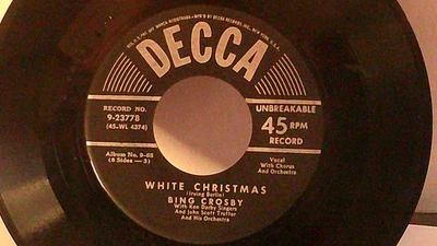 Bing Crosby,Decca 23778, "White Christmas",US,7" 45,1952, Stamped #s, Mint - Image 1 of 2