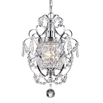 Amorette Mini Araña Lámparas de Cristal Cromo, 1 Luz Moderna Elegante G... Foto 1 de 4