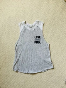 Victoria’s secret pink black grey dress note sleeveless top tee tank - Picture 1 of 7