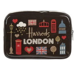 Bolso de cosméticos Harrods London brillo PVC cremallera superior - Imagen 1 de 7