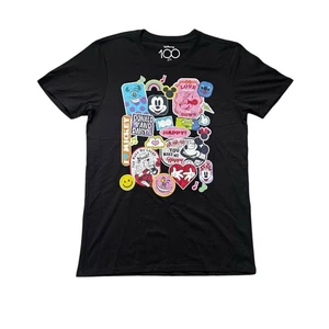 Disney 100 Mickey & Friends Grafik T-Shirt Schwarz Medium Pixar Stitch Minnie - Bild 1 von 6