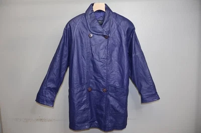 Pelle Нью-Йорк фиолетовый кожаный пальто женщин маленький длинный куртка из натуральной кожи - Изображение 1 из 4