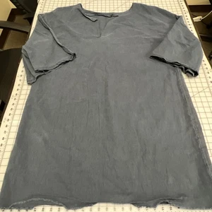 Reproducción túnica medieval/rein faire manga larga azul algodón, talla 52"+ - Imagen 1 de 9