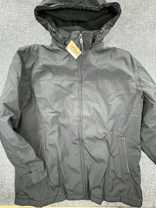 Weatherproof Jacket Mens 2XL Black Hooded Full Zip Insulated Winter Coat Pockets - Picture 1 of 14