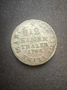 1764 German States 1/12 Thaler Silver Coin Einen - Picture 1 of 2
