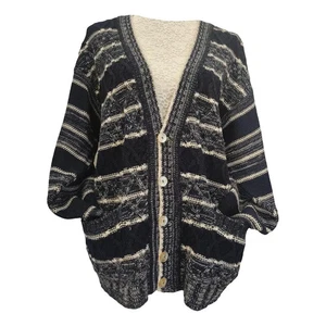 Rifle Herren Strickjacke Vintage Wolle Acryl blau Streifen Taschen XL Made in Italy - Bild 1 von 11