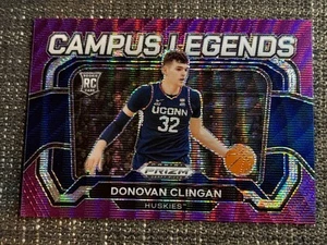 2024 Panini Prizm Draft Picks Donovan Clingan CAMPUS LEGENDS Purple Wave UConn - Foto 1 di 2