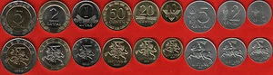 Lithuania set of 9 coins: 1 centas - 5 litai 1991-2014 UNC - Picture 1 of 1