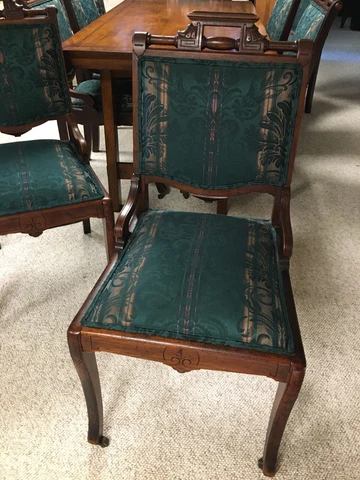 Antique 1880's Era 9 Victorian Eastlake Walnut Parlor Chair Original Horsehair Cover