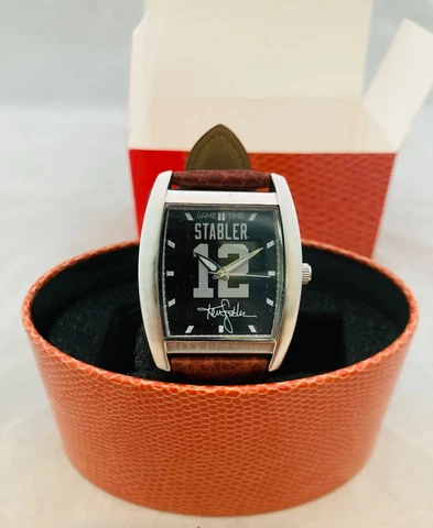 Ken Stabler Oakland Raiders Mens Wrist Watch NFL Football NIB 2004 Original Box Cover