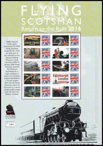 Hoja Flying Scotsman Return to the Rails BC-486 2016 GB Business Smilers - Imagen 1 de 1