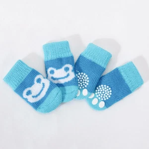 4 piezas lindos calcetines antideslizantes para mascotas perros calcetines algodón cálido cachorro entregado - Imagen 1 de 17