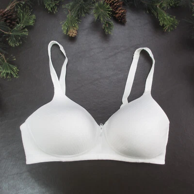 Sujetador Vanity Fair 34D Blanco Acolchado Inalámbrico Cierre Ajustable Trasero Foto 1 de 4