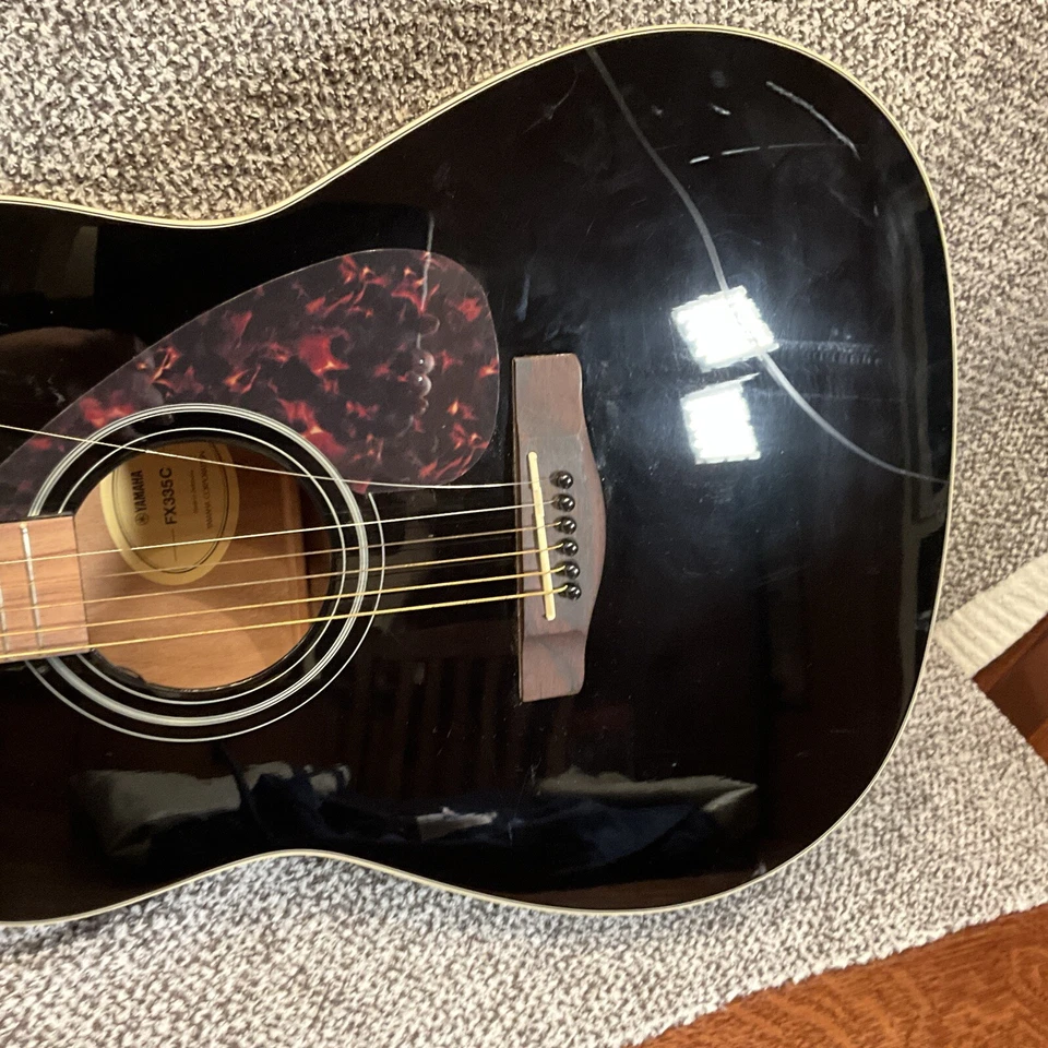 Yamaha FX335C Dreadnought Acoustic-Electric Guitar - Black - Image 1 of 4