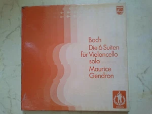 BACH Le 6 Suite Per Violoncello Solo MAURICE GENDRON *3LP BOX Anni 70*VINILE NM* - Foto 1 di 10