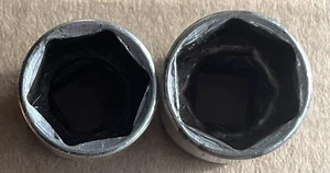 Snap-On Vintage 3/8" Drive 16, 17 mm 6 Pt Metric Chrome Sockets (2) FSM 161 171 - Bild 1 von 6