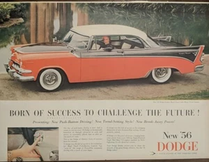 1956 vintage Dodge Custom Royal Lancer Print Ad, Red & Black  - Picture 1 of 1