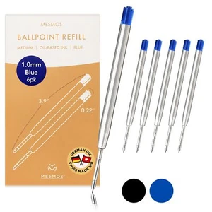 6 Pack 3.9 inch 9.8cm Pen Refills Ballpoint Blue Ink Compatible with Ballpoin... - Picture 1 of 9