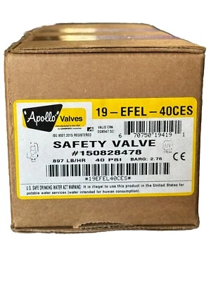 Apollo 19-EFEL-40CES Relief Valve 897lb/hr 40psi 1in - Image 1 of 2