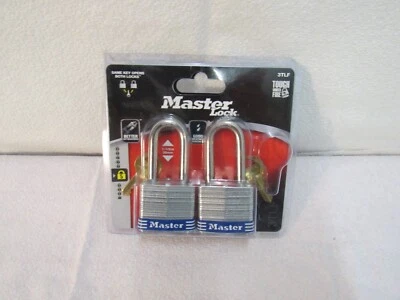 Master Lock 3TLF Laminated Steel Padlock with Key 2 Pack Keyed-Alike - Image 1 of 4