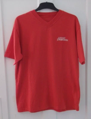 Mens No Fear Red Poly Cotton Mix V-Neck T-shirt - Size approx 42" chest  -Used - Image 1 of 4