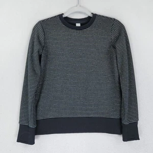 Athleta Sweater Girls Large 12 Black Feelin Gold Striped Crew Neck Sweatshirt - Picture 1 of 13
