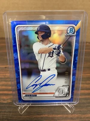 2020 Bowman Chrome Cooper Johnson Autograph Auto /150 Blue - Image 1 of 2