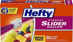 Hefty Slider Storage Bags Gallon Size 66 Count Food Bag - Picture 1 of 5