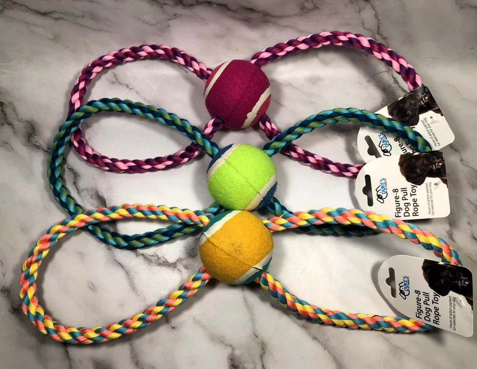 Figura de Duque 8 Cuerdas y Pelota de Tenis Juguete para Perro en Colores Surtidos NUEVO Foto 1 de 1