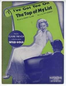 CLAIRE TREVOR FILM Noten 1934 I've Got You On The Top Of My Lis - Bild 1 von 1