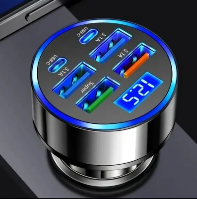 Auto Schnell Ladegerät USB & USB-C | Handy Stecker KFZ Zigarettenanzünder | Auto - Bild 1 von 4