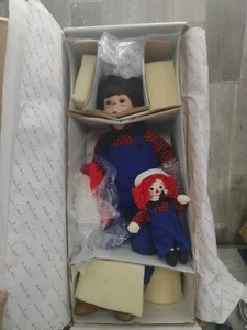 Vtg Danbury Mint Raggedy Andy Doll by Kelly Rubert W/ Small Andy New In Box 23" - Picture 1 of 6