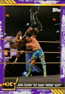 2021 Topps WWE NXT Purple Parallel #12 Akira Tozawa def. Isaiah "Swerve" Scott - Picture 1 of 2