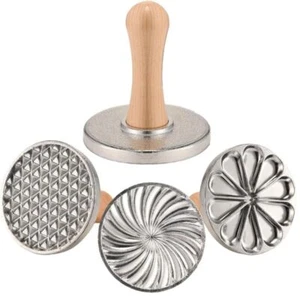 Wooden Handle Metal Cookie Stamps, DIY Baking Press Mold - Picture 1 of 18