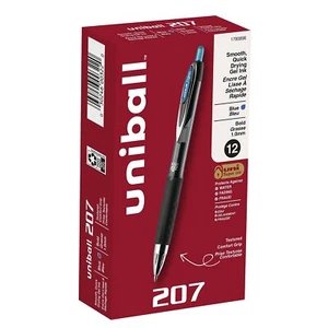 uni-ball uniball 207 Retractable Gel Pens Bold Point 1.0mm Blue Ink Dozen - Picture 1 of 8