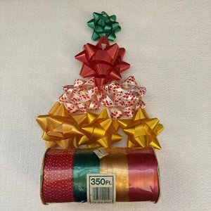 Vintage Berwick Christmas Classics Curling Ribbon 4 Colors 350' NEW With 7 Bows! - Picture 1 of 6